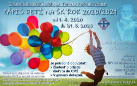 Zápis detí na šk. rok 2020/2021