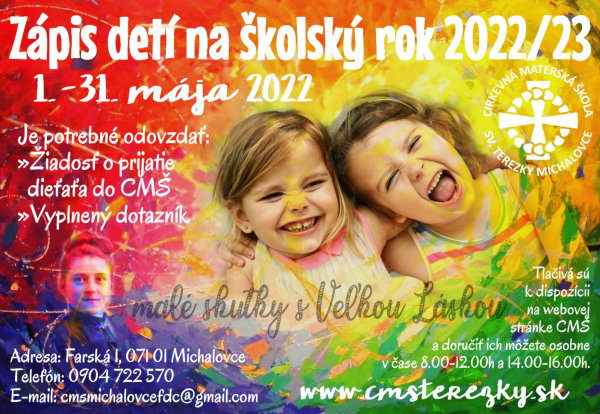 Zápis detí na šk. rok 2022/2023