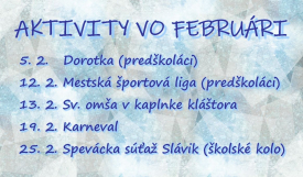 Aktivity vo februári